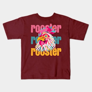 Cute Rooster minimalist style art Kids T-Shirt